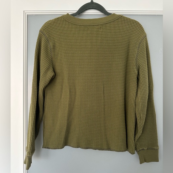 Madewell Olive Waffle Knit Shirt - Picture 3 of 4